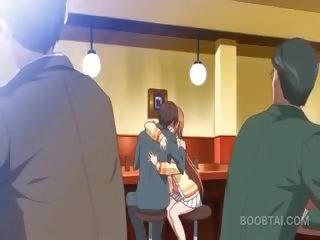 Si rambut merah anime sekolah patung menggoda beliau menarik guru